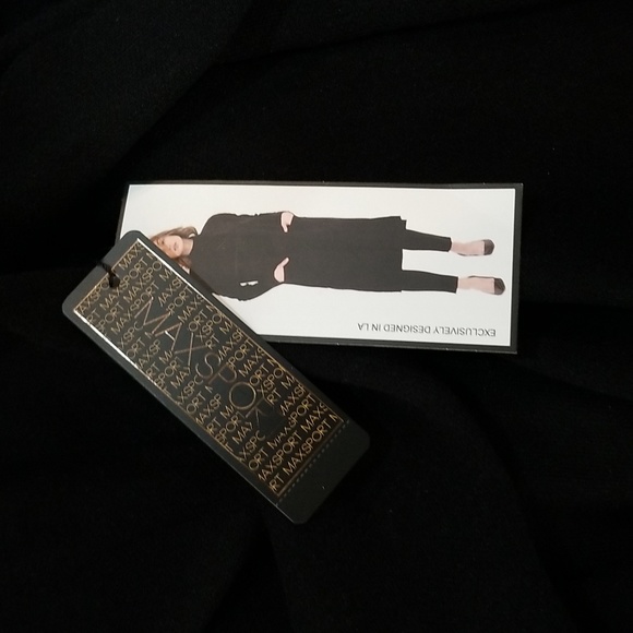 Max Sport Women Maxi Open Front Cardigan  Size L Black Heather Abalone - Picture 1 of 11